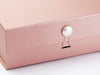 Rose Gold Gift Box Featuring Pearl Dome Decorative Closure