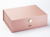 Pearl Dome Gift Box Closure Featured on Rose Gold A4 Deep Gift Box