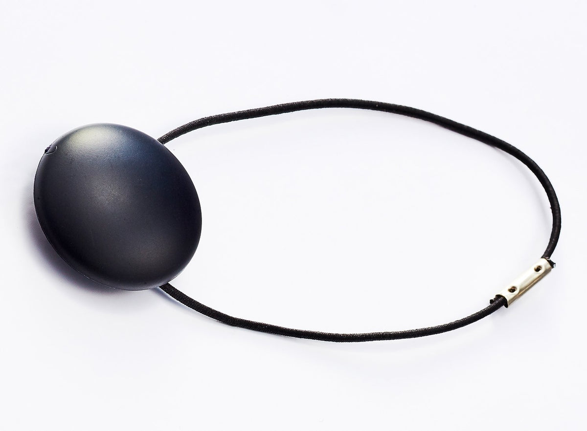 Black Matt Dome Gift Box Closure with Black Elastic