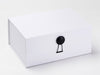 White A5 Deep Gift Box Featured with Black Matt Dome Decorative Closure