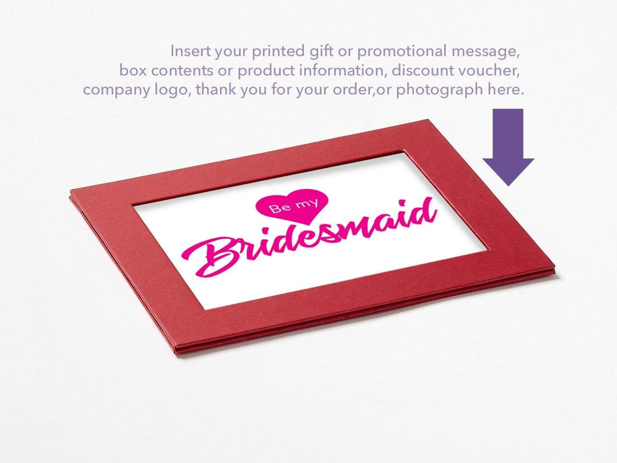 Red Photo Frame Assembled with Example of Your Own Printed Insert