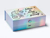 Rainbow A4Deep Gift Box Featuring Custom Print and Rainbow Moonstone Closure