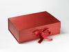 Red Pearl A4 Deep Folding Gift Box Sample with Ribbon