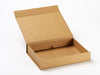 A4 Shallow Natural Kraft Gift Box Assembled with Securing Flaps in Position