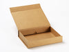 A4 Shallow Natural Kraft Gift Box Sample Assembled Showing Inner Closure Flap