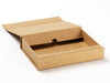 A4 Shallow Natural Kraft Folding Gift Box Partly Assembled to Show Inner Securing Flaps