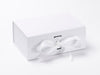White A5 Deep Folding Gift Box Sample Assembled with changeable ribbon