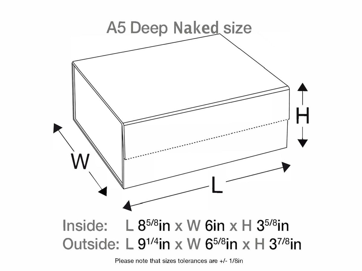 Naked Gray® Gift Box Sample Assembled Size in Inches