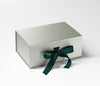 Example of Spruce Green Ribbon Featured on Silver A5 Deep Gift Box