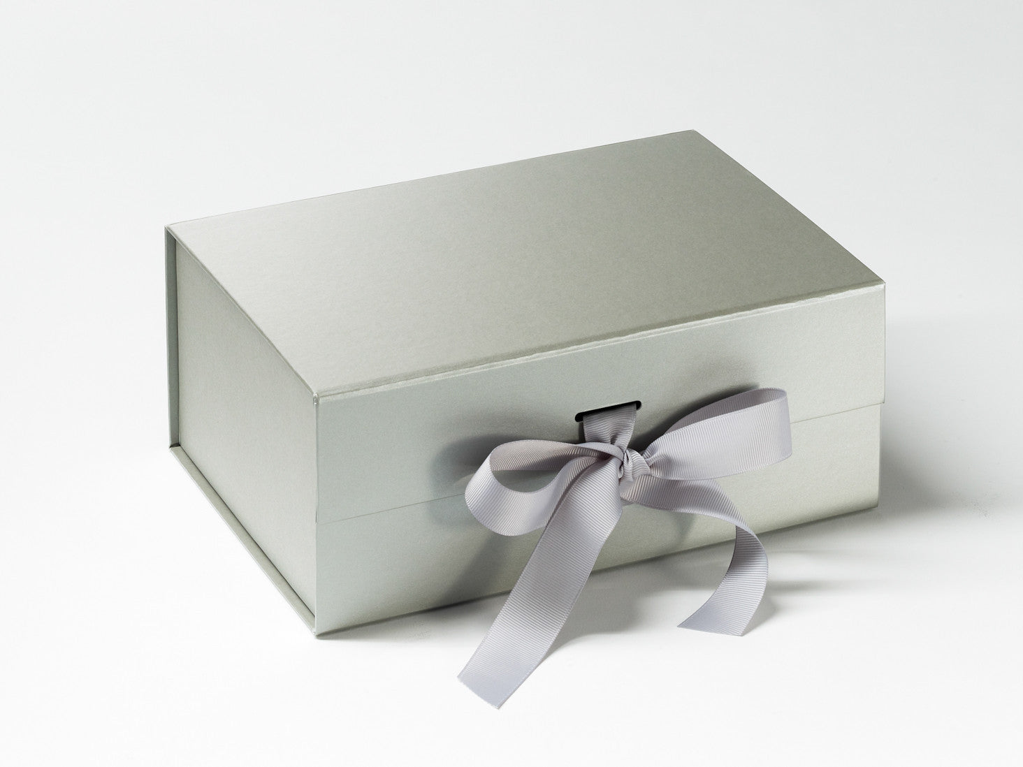 Silver Gray A5 Deep Gift Box With Changeable Ribbon