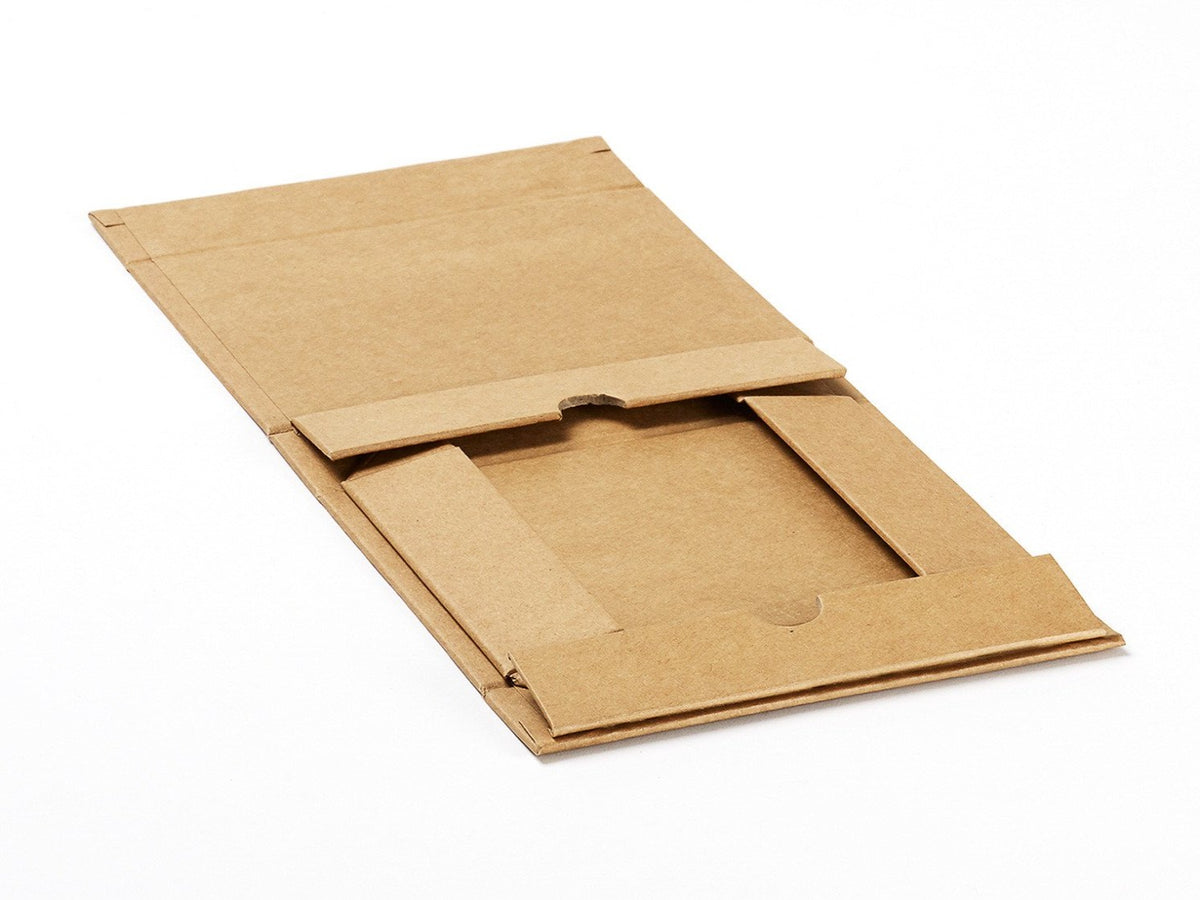 A6 Shallow Natural Kraft Gift Box Folded Flat