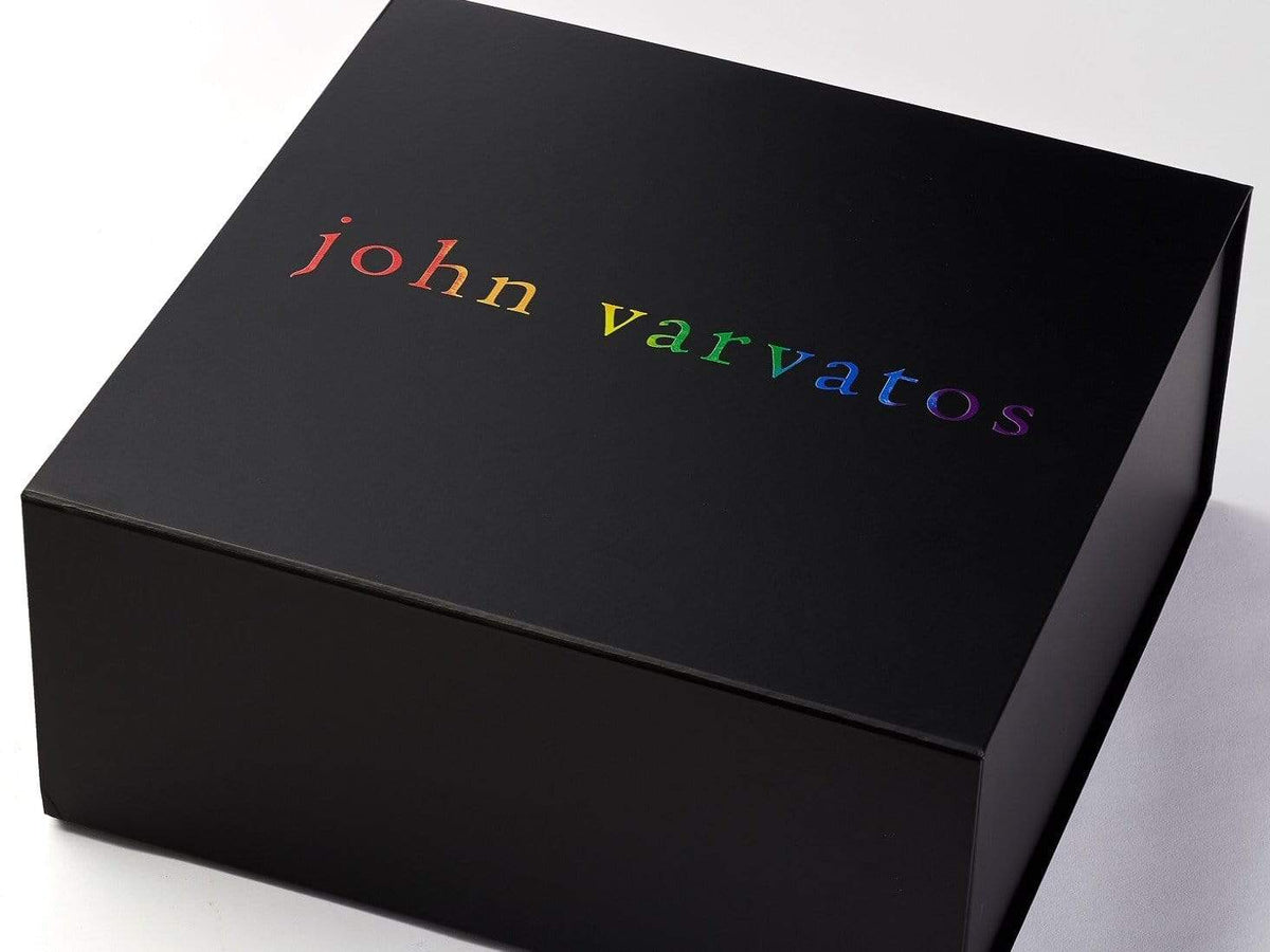 Black Folding Gift Box with Custom CMYK Logo to Lid