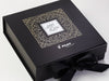 Black Gift Box with Custom 2 Colour Print Design to Lid