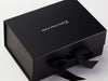 Black Folding Gift Box Featuring White Custom Printed Logo