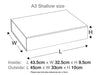 Black A3 Shallow Assembled Gift Box Size Line Drawing
