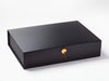 Black A3 Shallow Gift Box featured with Morganite Gemstone