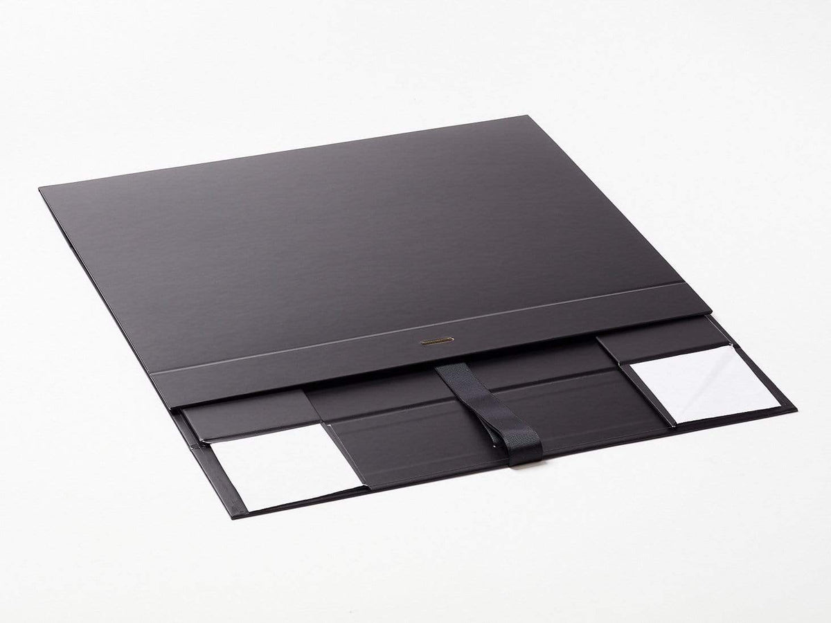 Black A3 Shallow Gift Box Supplied Flat with Ribbon