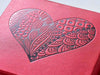 Red Folding Gift Box with custom black foil logo to lid