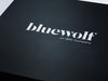 Black Gift Box with Custom Printed White Logo