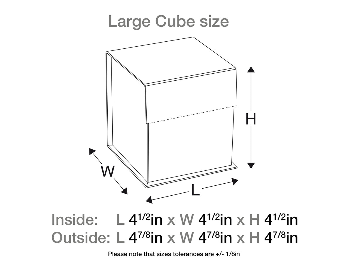 Black Large Cube Gift Box Assembled Size in Inches