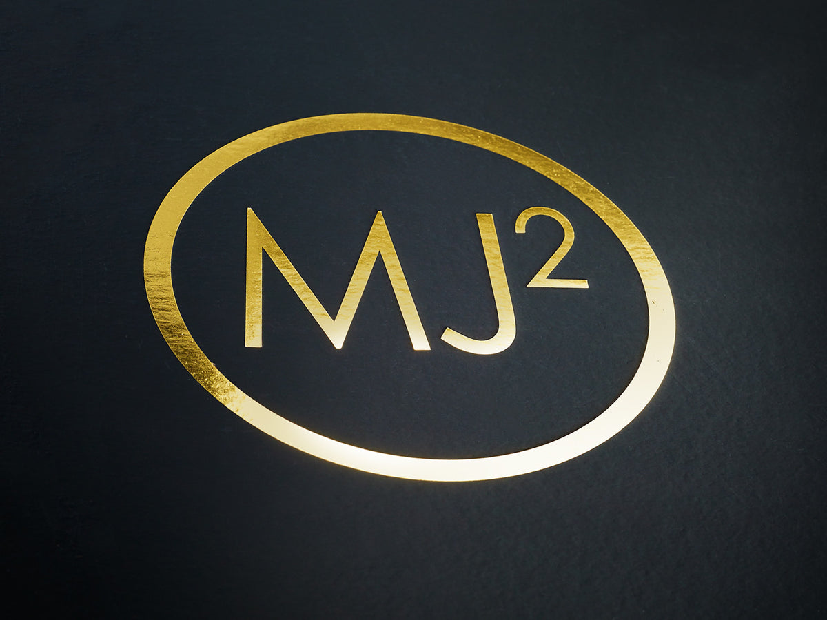 Black Folding Gift Box with Custom Printed Gold Foil Logo