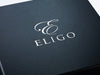 Black Folding Gift Box with Custom Printed White Logo to Lid