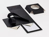 Black Small Cube Gift Box with Changeable Ribbon and Insert