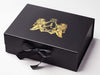 Black A4 Deep Gift Box with Custom Gold Foil Printed Logo