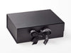 Black Gift Box with Love & Laugh Chalkboard Double Ribbon Bow