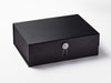 Black Gift Box with Diamond Flower Gemstone Gift Box Closure