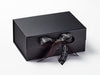 Example of Black Chalkboard Ribbon Double Bow on Black A5 Deep Gift Box