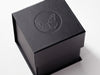 Black Cube Gift Box with Custom Debossed Butterfly Logo