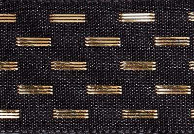 Black and Gold Dash Gift Box Ribbon