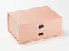 Example of Black Slot Decal Labels Featured on Rose Gold A5 Deep Gift Box