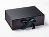 Example of Black Watch Tartan Ribbon Double Bow Featured on Black A4 Deep Gift Box