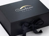 Black Foldable Gift Box with Custom Printed 2 Color Foil Logo