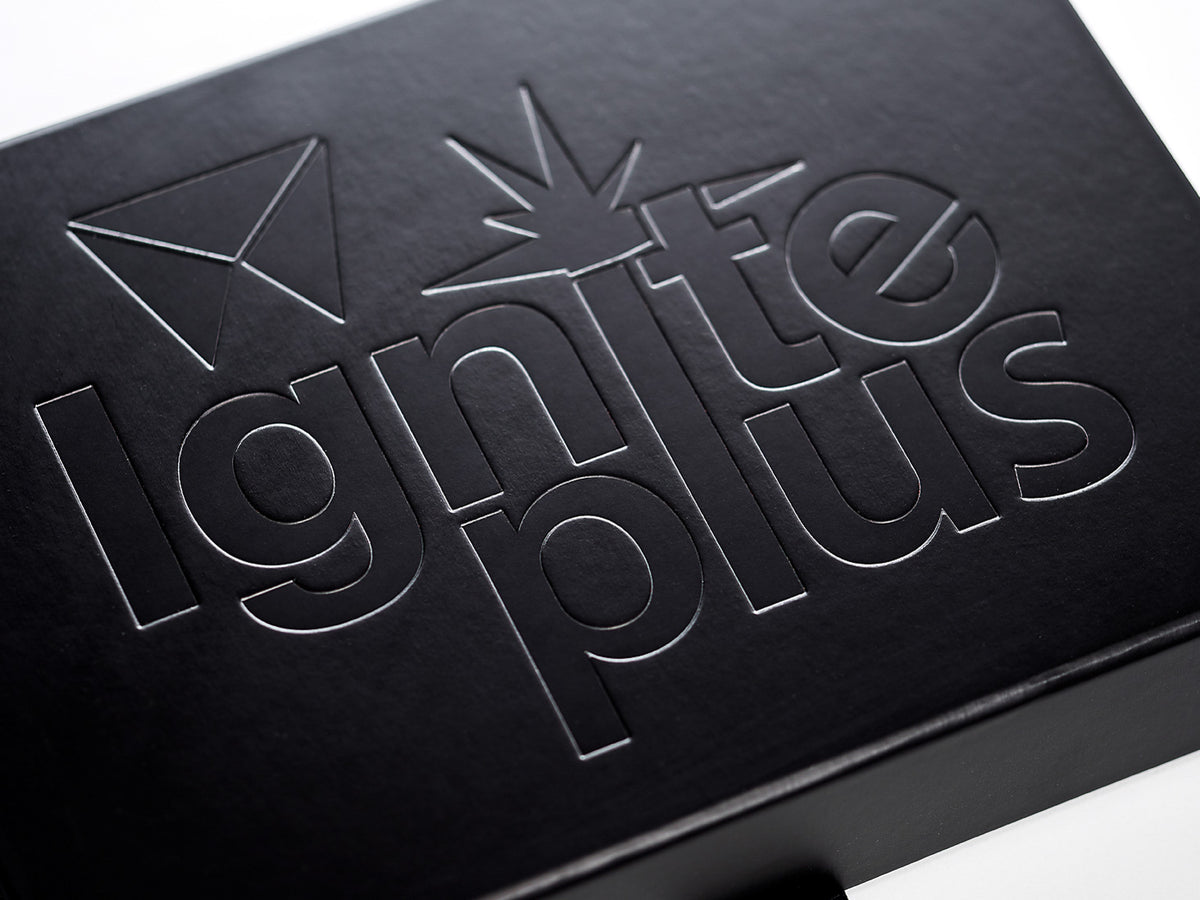 Black Folding Gift Box with Custom Debossed Logo