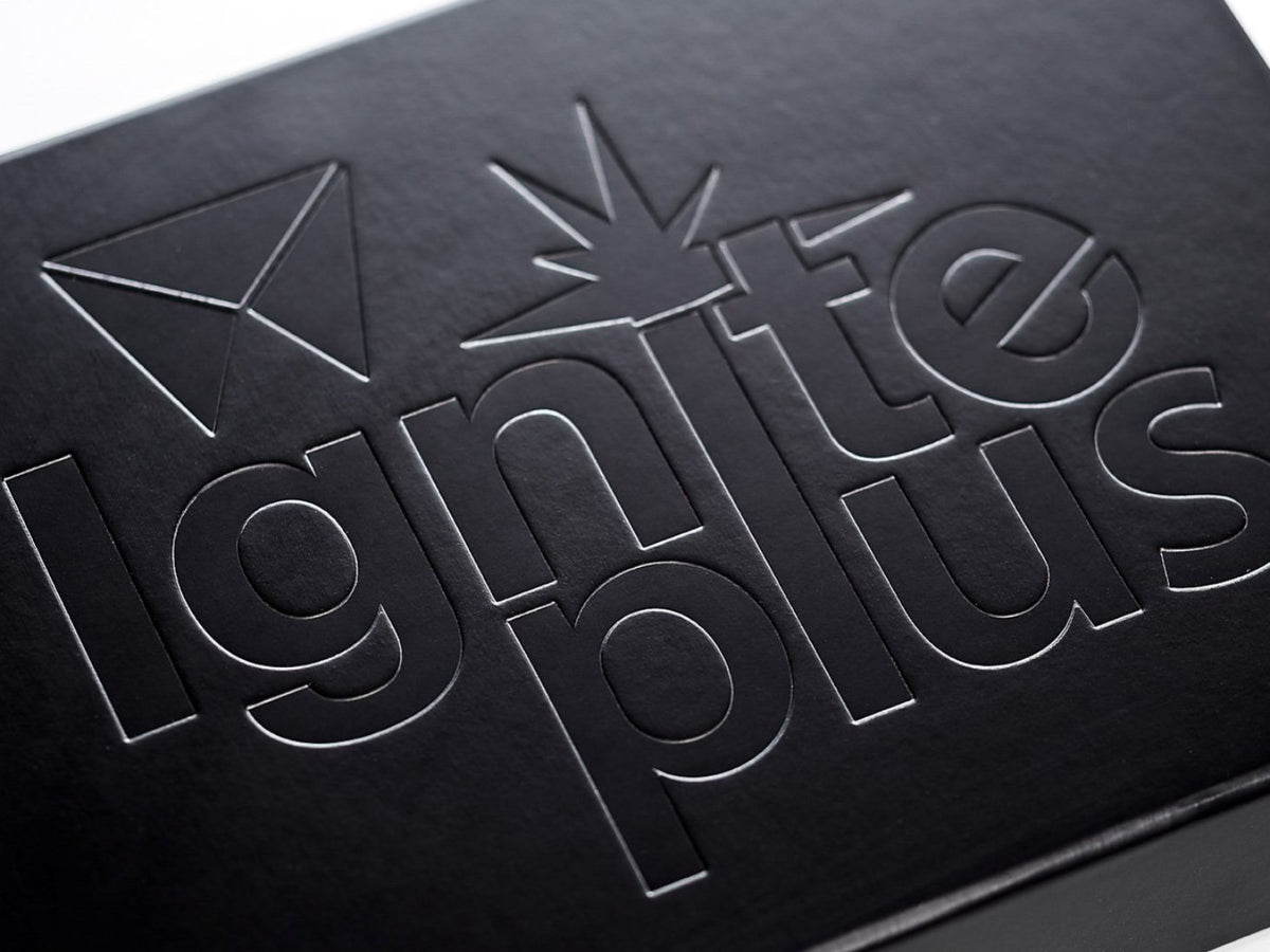 Black Gift Box with Custom Debossed logo to Lid