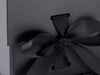 Large Black Cube Gift Box Ribbon Detail from Foldabox USA