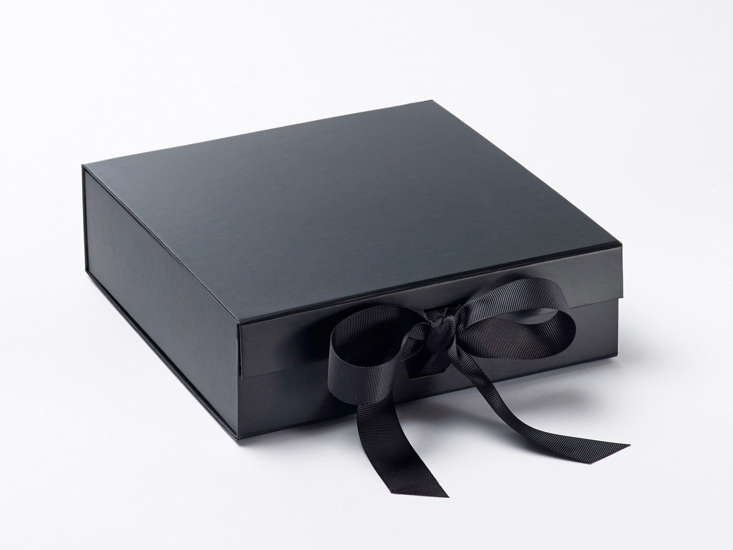 Medium Black Slot Gift Box with changeable ribbon from Foldabox