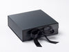 Black Medium Gift Box with Changeable Ribbon from Foldabox USA