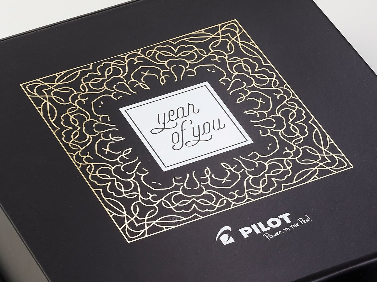 Black Folding Gift Box with Custom 1 colour print