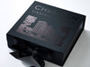 Luxury Black Folding Gift Box with Custom Printed Black Foil Design to Lid