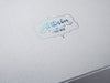 Custom Printed Blue Foil Logo to Lid of Silver Gray Pearl Folding Gift Box