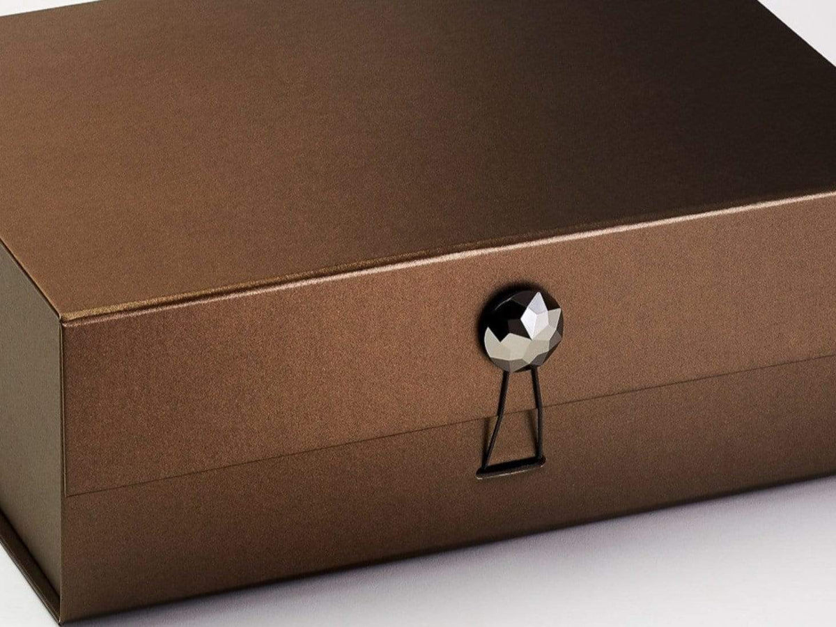 Bronze Gift Box with Pyrite Facet Dome Decorative Closure