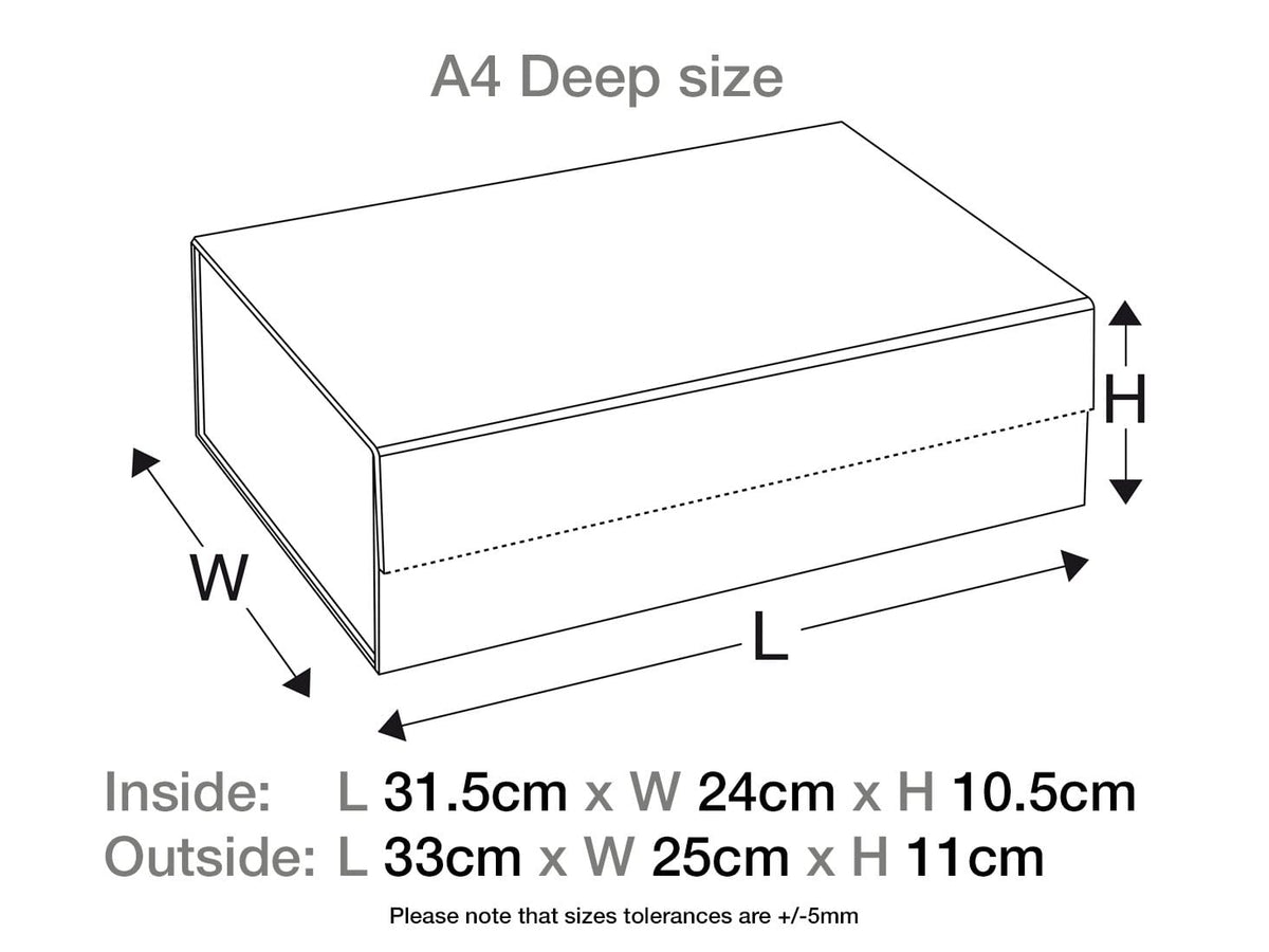 Bronze A4 Deep Gift Box Assembled Size in Centimeters