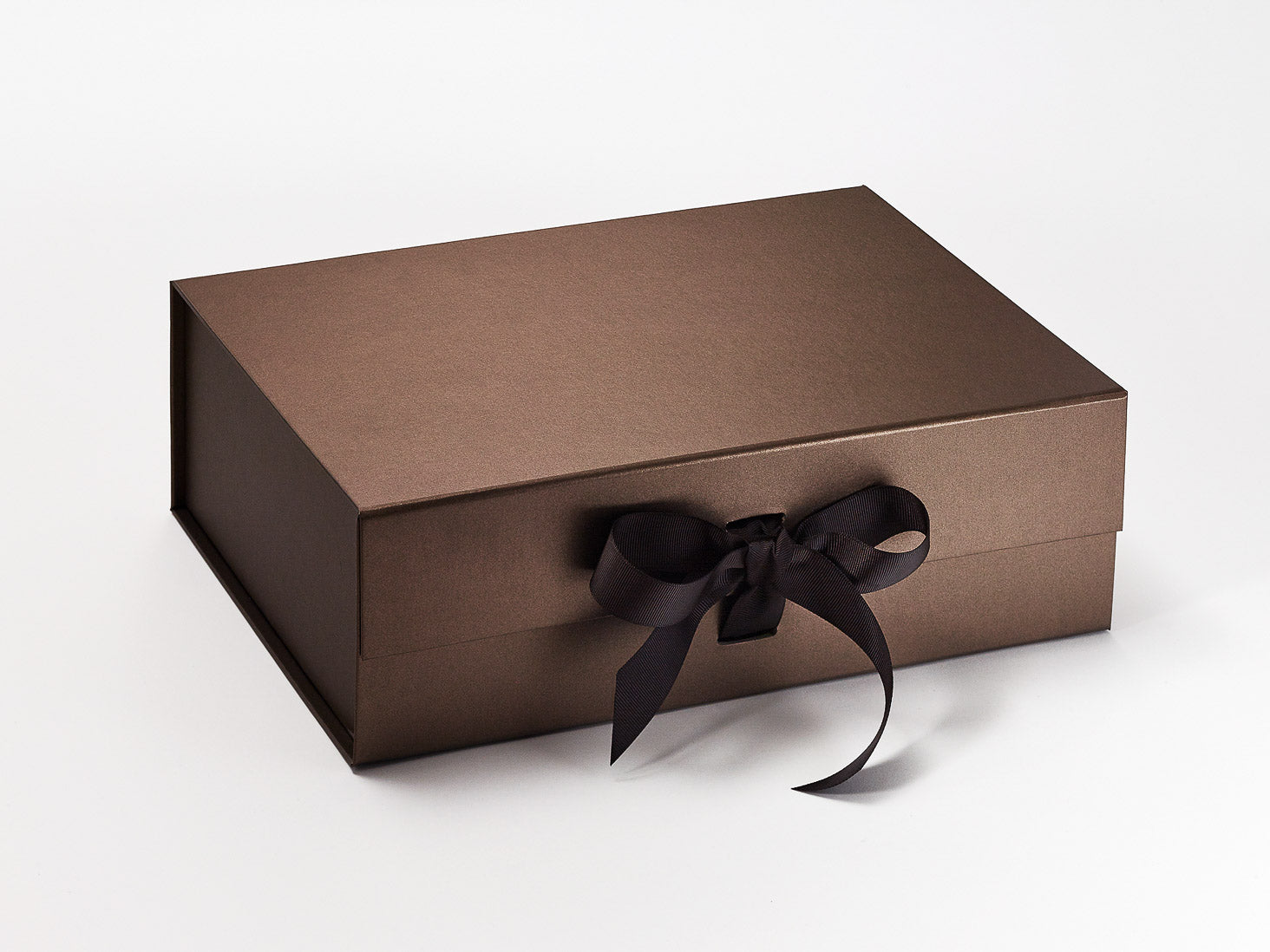 Bronze A4 Deep Luxury Gift Boxes with changeable ribbon
