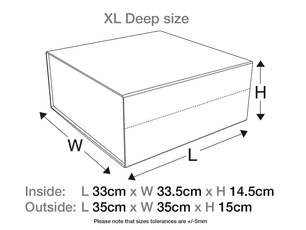 Bronze XL Deep Folding Gift Hamper Box Assembled Size