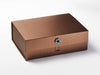Bronze Gift Box with Emerald and Diamond Flower Gemstone Closure