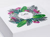 White Extra Large Deep Gift Box with Custom CMYK Printed Design